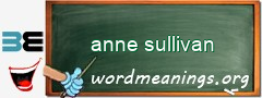 WordMeaning blackboard for anne sullivan